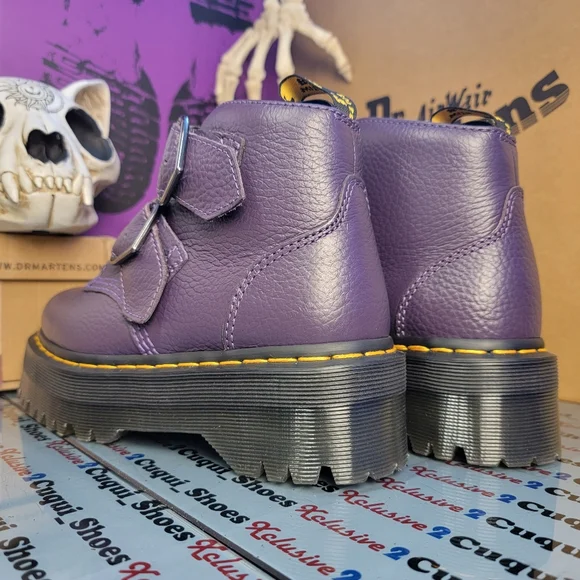 Dr Mertens Devon Heart Quad Platform Leather Boots - Picture 3 of 15